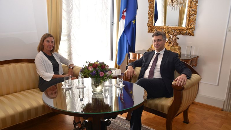 Predsjednik Vlade Andrej Plenković sastao se s potpredsjednicom Europske komisije Federicom Mogherini  